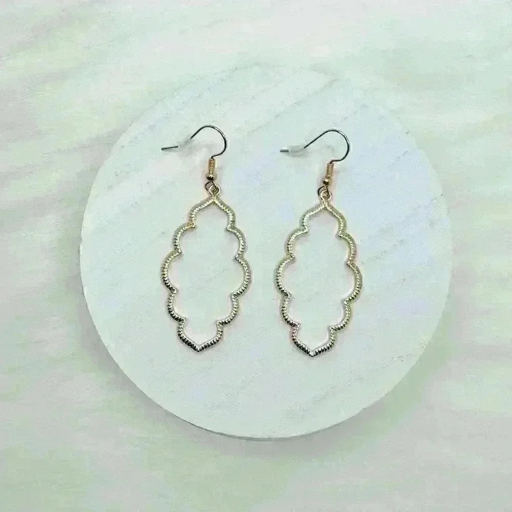 Gold Lantern Like Shape Earrings